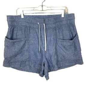 Athleta Cabo Blue Linen Women's Shorts